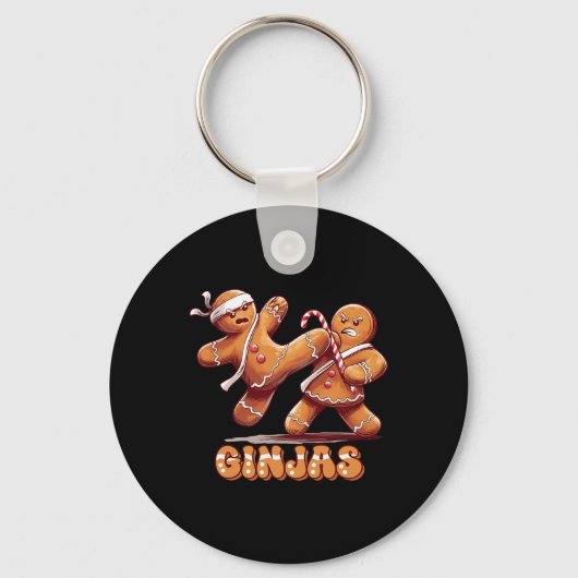 Ninjabread Man Gingerbrood - Ninja Gift Ginjas Chr Sleutelhanger (Voorkant)