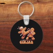 Ninjabread Man Gingerbrood - Ninja Gift Ginjas Chr Sleutelhanger (Voorkant)