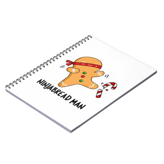 Ninjabread Man Grappige Gemberkoek Stunt  Notitieboek (Linkerzijde)