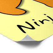 NinjaBread Man Ninja Gingerbrood Funny Poster Sign (Hoek)