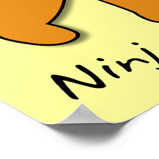 NinjaBread Man Ninja Gingerbrood Funny Poster Sign (Hoek)