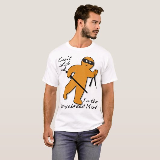 Ninjabread Ninja Gingerbrood Man Funny Shirt (Voorkant volledig)