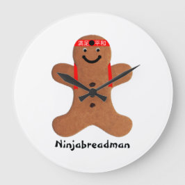 Ninjabreadman biscuit (cookie)Acrylwandklok Grote Klok