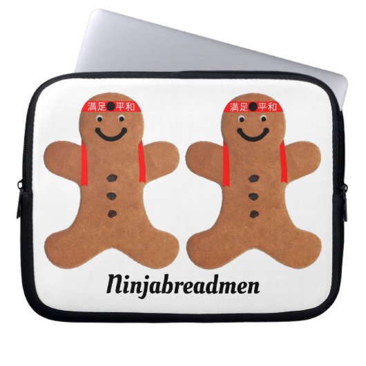 Ninjabreadman biscuit (cookie) Electronics Bag Laptop Sleeve (Voorkant)