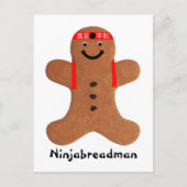 Ninjabreadman biscuit (koekje) briefkaart (Voorkant)