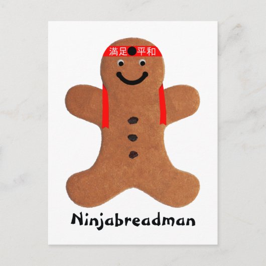 Ninjabreadman biscuit (koekje) briefkaart (Voorkant)