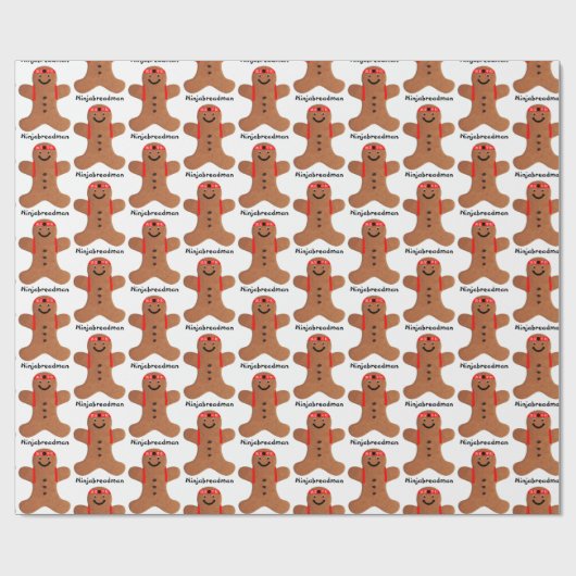 Ninjabreadman biscuit (koekje) cadeaupapier (Vlak)