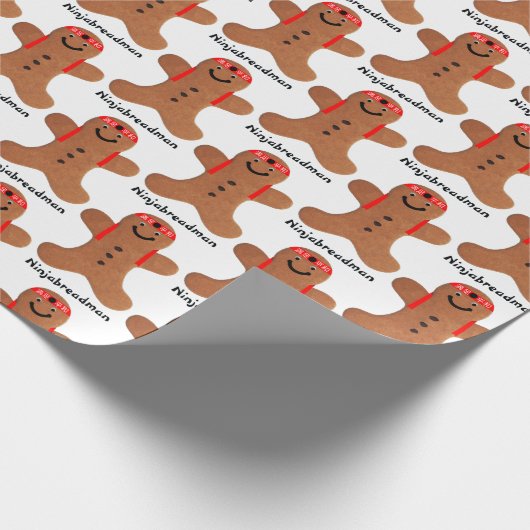 Ninjabreadman biscuit (koekje) cadeaupapier (Hoek)