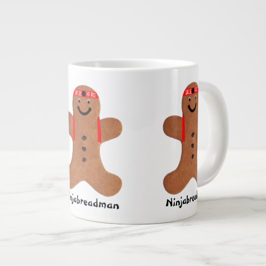 Ninjabreadman biscuit (koekje) grote koffiekop (Voorkant rechts)