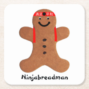 Ninjabreadman biscuit (koekje) kartonnen onderzetters