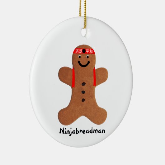 Ninjabreadman biscuit (koekje) keramisch ornament (Rechts)