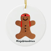 Ninjabreadman biscuit (koekje) keramisch ornament (Voorkant)