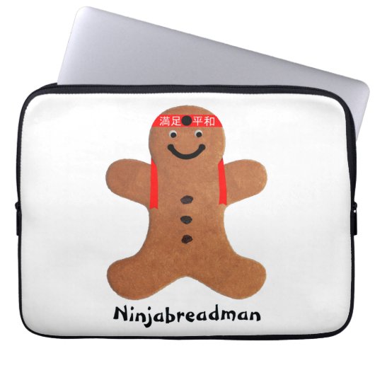 Ninjabreadman biscuit (koekje) laptop sleeve (Voorkant)