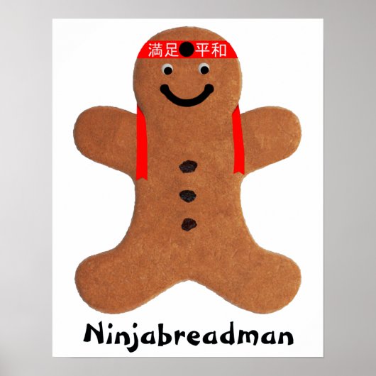 Ninjabreadman biscuit (koekje) poster (Voorkant)