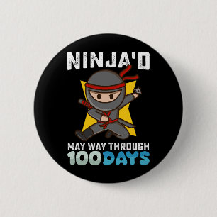Ninja'd mei weg door 100 dagen school ronde button 5,7 cm