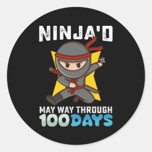 Ninja'd mei weg door 100 dagen van de school ronde sticker