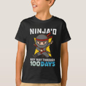 Ninja'd mei weg door 100 dagen van de school t-shirt (Voorkant)