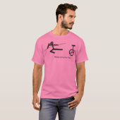 "Ninjas. Eenwielers. Ja." Shirt in roze (Voorkant volledig)