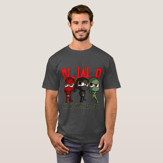 Ninjas met Attitude T-shirt (Voorkant volledig)