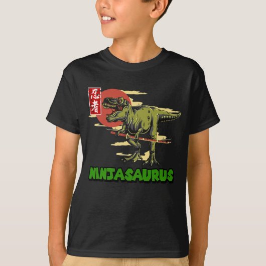 Ninjasaurus T rex Dinosaur Mannen Vaderdag T-shirt (Voorkant)
