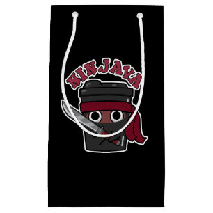 Ninjava Funny Ninja Java Coffee Pun Dark BG Klein Cadeauzakje