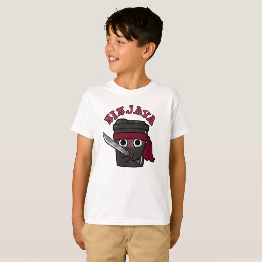 Ninjava Funny Ninja Java Coffee Pun T-shirt (Voorkant volledig)
