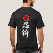Ninjutsu Bujinkan Dojo Kanji Black T-shirt (Achterkant)