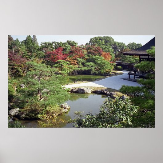 NINNA-JI TEMPLE GARDEN en POND - KYOTO JAPAN Poster (Voorkant)