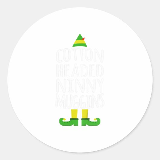 Ninny Muggins! Cotton Headed Funny Chri Ronde Sticker (Voorkant)