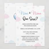 Nino o Nina Geslacht onthullen uitnodiging (Voorkant / Achterkant)