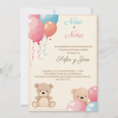 Nino o Nina Spaans Geslacht Onthulling Uitnodiging (Voorkant)