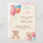 Nino o Nina Spaans Geslacht Onthulling Uitnodiging (Voorkant / Achterkant)