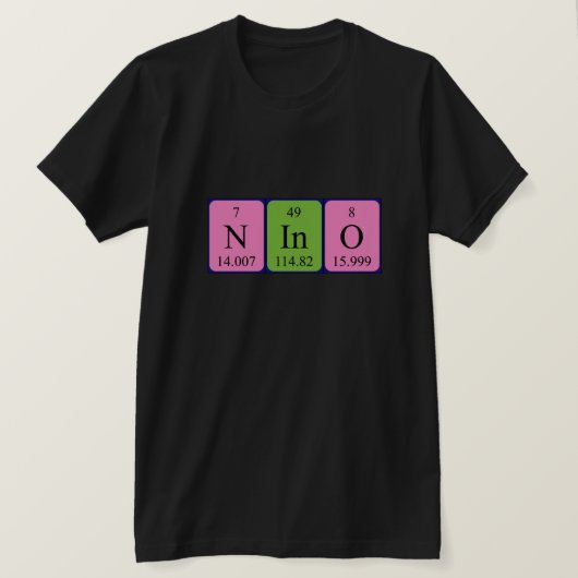 Nino periodiek shirt met tabelnaam (Design voorkant)
