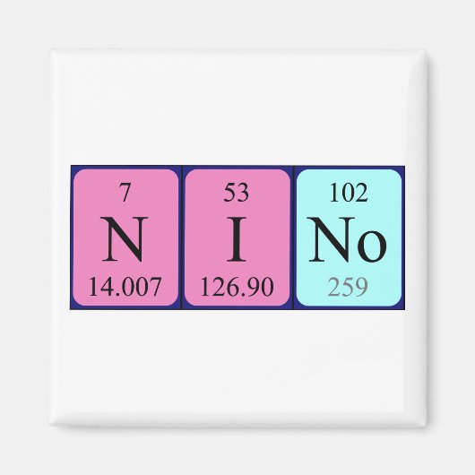 Nino periodiek table name magnet (Voorkant)