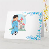 Niño Primera Comunión Fútbol Kaart (Gele Bloem)