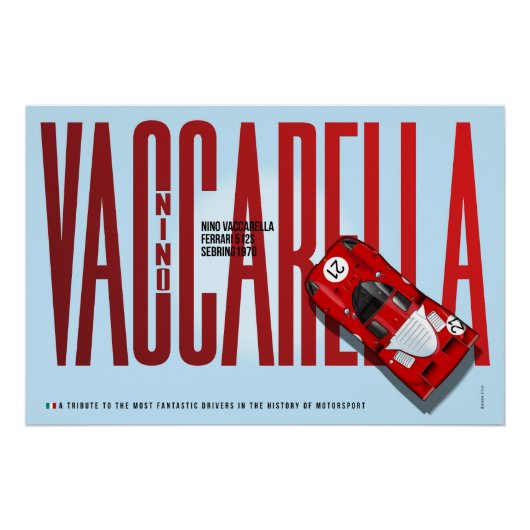 Nino Vaccarella Ferrari 512S Tribute Perfect Poster (Voorkant)