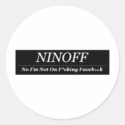 NINOFF | Anti Facebook | Haten | Facebook-Shirt Ronde Sticker (Voorkant)