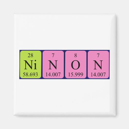 Ninon periodieke lijstnaam magnet (Voorkant)