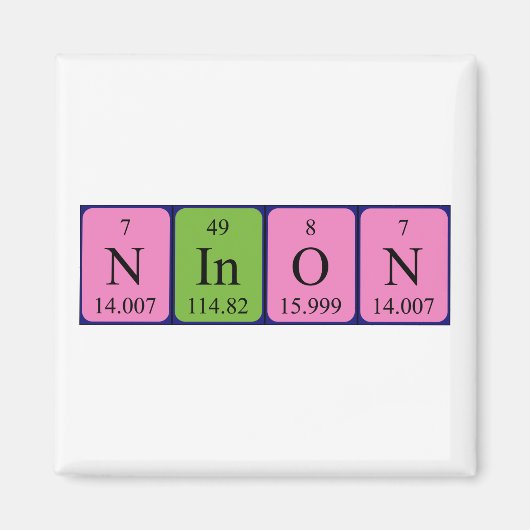 Ninon periodieke lijstnaam magnet (Voorkant)