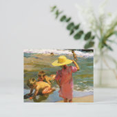 Ninos A La Orilla Del Mar door Joaquin Sorolla Briefkaart (Staand voorkant)