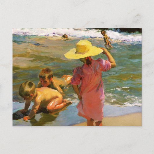 Ninos A La Orilla Del Mar door Joaquin Sorolla Briefkaart (Voorkant)