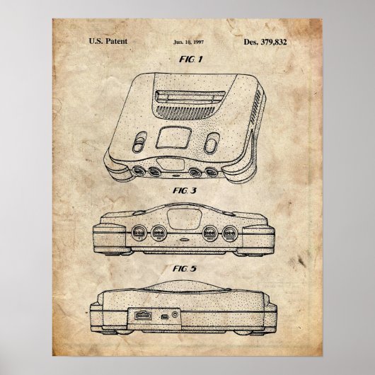 Nintendo 64 Patent Poster (Voorkant)