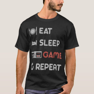 Nintendo Eat Sleep Game Herhaal grafische T-shirt