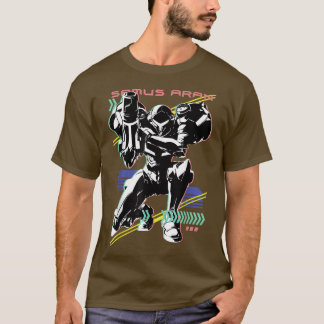 Nintendo Metroid Samus Aran Retro Neon Poster T-shirt