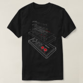 Nintendo NES Controller geëxplodeerd Schematisch g T-shirt (Design voorkant)