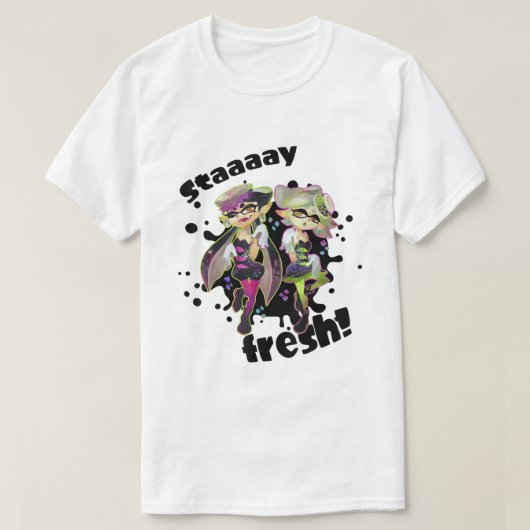 Nintendo Splatoon Squid Sisters Stay Fresh Graphic T-shirt (Design voorkant)