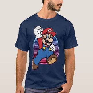 Nintendo Super Mario Neon Power Jump Hero funny fr T-shirt