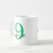 Ninth 9 Year Anniversary with Personalization Koffiemok (Voorkant links)