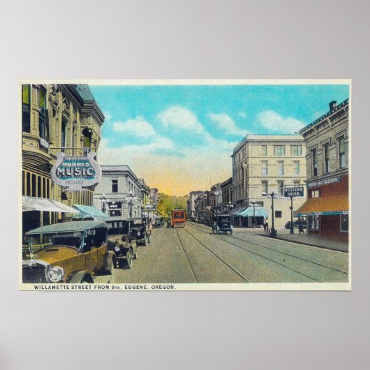 Ninth Street Uitzicht van Willamette Street Poster (Voorkant)