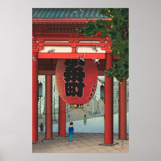 Nio Gate bij Asakusa Temple bij Tsuchiya Koitsu Poster (Voorkant)
